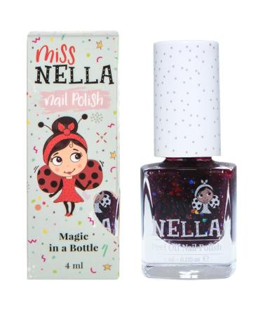 Miss Nella SECRET DIARY Safe dark plum Nail Polish for Kids Non-Toxic & Odour Free Formula for Children and Toddlers Natural Water Based for Easy Peel Off
