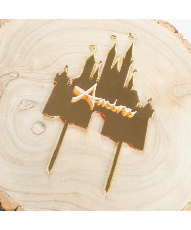 Personalised Princess Castle with Name Acrylic Cake Topper - Buy Online on GoSupps.com