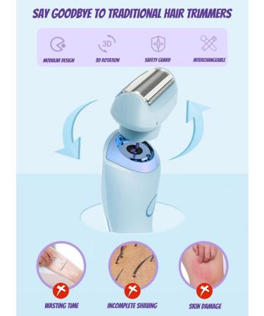 SHUWND 2 in 1 Electric Shaver Razors for Women Silkglide Pro-2024 Best Silk Glide Razor Modira Mermaid Shaver Silk Glide Epilator Waterproof Electric Razors for Women Pubic Hair Wet & Dry Blue - Buy Online on GoSupps.com