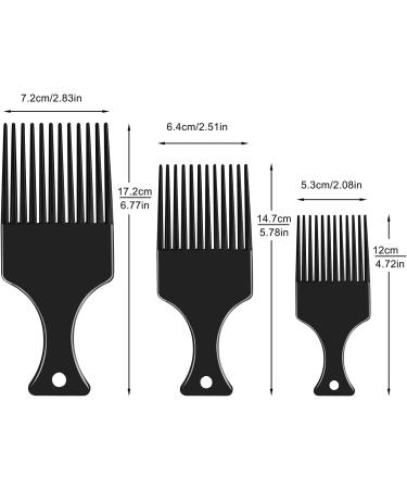 3 Sizes Afro Combs Set - Wide Tooth Plastic Hair Picks for Natural Curly Hair Styling - Buy Online on GoSupps.com