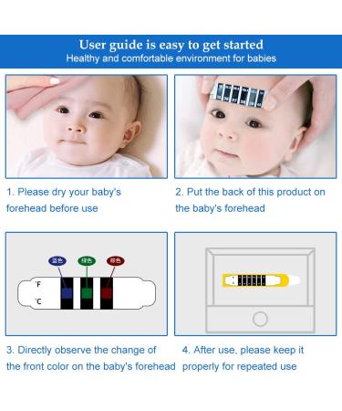 Buy Fieberhermometer for Children - 10 Reusable Forehead Thermometer Strips for Travel Diaper Bags & More | Original Discoloration Stickers - Buy Online on GoSupps.com