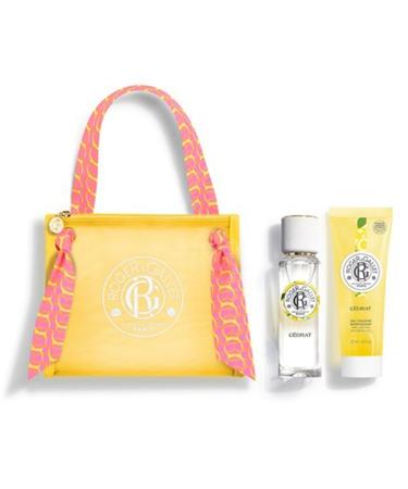 Roger & Gallet | Travel Pouch Travel Set | Includes 1 oz Fragrance Water 1.6 oz Shower Gel & Limited Edition Travel Pouch | All Natural Body Care (Citron | C drat) Travel Pouch - Citron