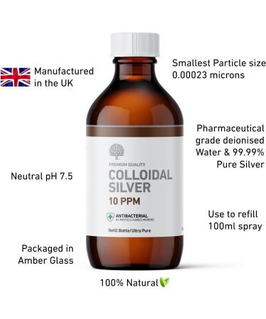 Buy Enhanced Colloidal Silver 10 ppm - 300ml Amber Glass | International Shipping Available - Buy Online on GoSupps.com