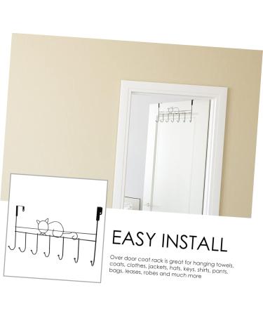 STOBAZA Wrought Iron Door Hook Bathroom Door Towel Rack Hat Storage Rack Door Back Clothing Organizer Metal 41.5X23X5CM Black - Buy Online on GoSupps.com