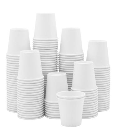 300 Count 3 oz. White Paper Cups, Small Disposable Bathroom, Espresso, Mouthwash Cups