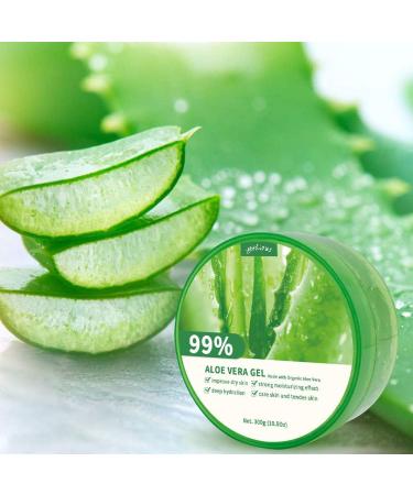 yethious Soothing Moisture Aloe Vera Gel 99% Pure Organic Aloe Vera Juice 10.50oz for Face Hair Skin Set - Buy Online on GoSupps.com