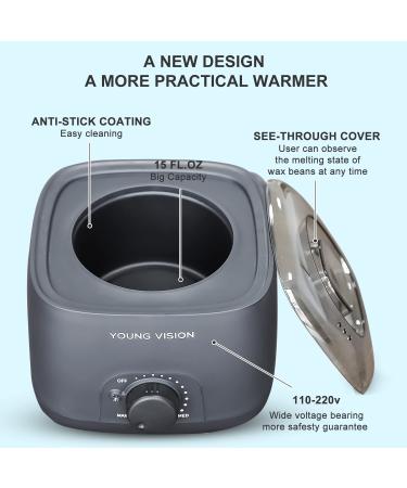 Professional Wax Warmer Kit for Home Waxing - YOUNG VISION Wax Beads Heater for Eyebrow, Bikini, and Brazilian Hair Removal - Buy Online on GoSupps.com