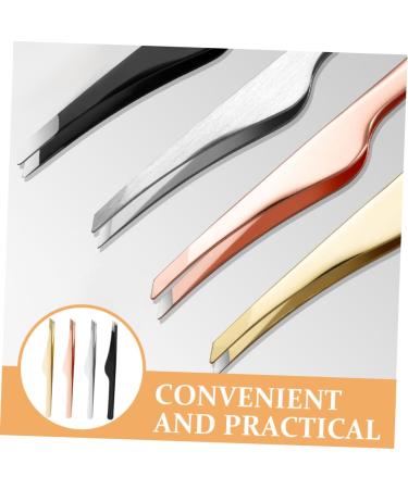 Hakidzel Eyebrow Tools Kit - 4-Piece Eyelash Application Set Rose Gold Rustproof Steel Beauty Accessories - Buy Online on GoSupps.com