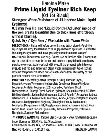 CHNLML Kiss Me Prime Liquid Eyeliner - Super Waterproof, Ultra Fine Tip, Stay All Day Long - Jet Black - Buy Online on GoSupps.com