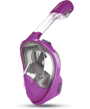 Vaincre 180 Full Face Snorkel Mask - Anti-Fog & Anti-Leak - Purple S/M - Buy Online on GoSupps.com