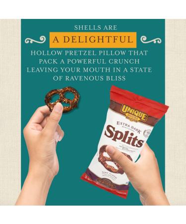 Unique Snacks Extra Dark Splits Pretzels - Vegan, Non-GMO, Kosher 11oz (Pack of 12) - Buy Online on GoSupps.com