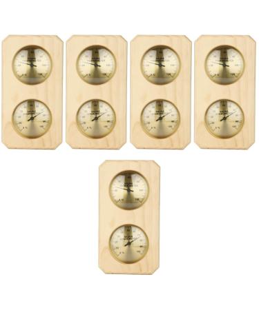 Ganazono 5 pieces of sauna temperature and moisture measuring device for the outdoor area at home interior for home sauna accessories outdoor sauna hygrometer simple sauna wall