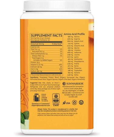 Sunwarrior Protein Classic Plus â€“ Natural Plant-Based Protein Powder 1.65 lb (750g) - Buy Online on GoSupps.com