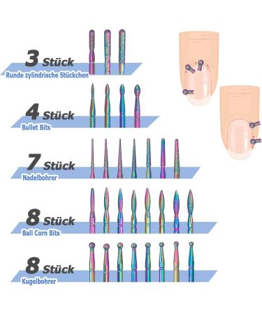 Mesee 30 Piece Diamond Nail Drill Set Stainless Steel Nail Drill Accessories Nail Grinder Attachments Bits Nail Drill Tools Polishing Grinding Body for Manicure Pedicure Home Nail Care - Buy Online on GoSupps.com