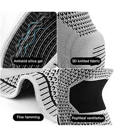 2pcs Ultra Knee Elite Compression Sleeve - Professional Knee Brace with Silicone Gel Spring Support - Black Large - Buy Online on GoSupps.com