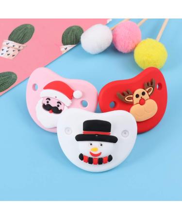 Nuobesty 3-Piece Silicone Baby Pacifier Set | Santa Claus & Reindeer Christmas Theme | Ideal for Newborns & Toddlers - Buy Online on GoSupps.com