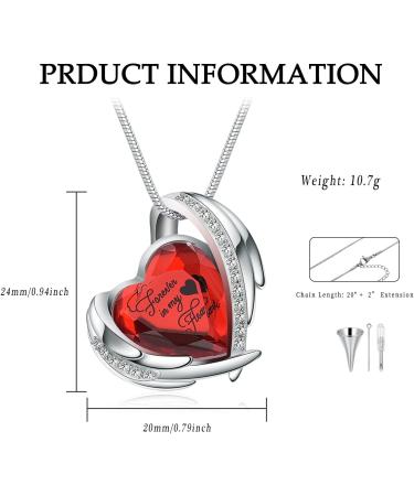 VCCWYQK Cremation Jewelry Crystal Heart Necklace for Ashes Urn Necklace Keepsake for Urn for Memorial Jewelry Red - Buy Online on GoSupps.com