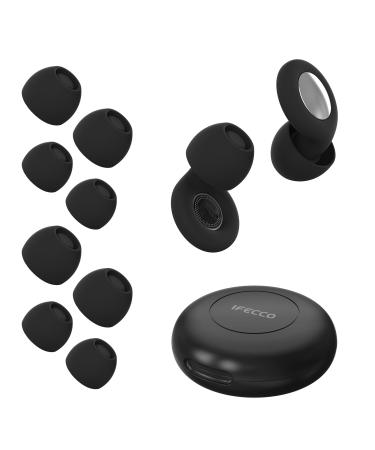 IFECCO Sleep Ear Plugs Noise Cancelling - Reusable Silicone Earplugs for Noise Reduction 30dB with 4 Pair Eartips in XS/S/M/L Earplugs Hearing Protection for Focus Study Work (Black) Black XS S M L