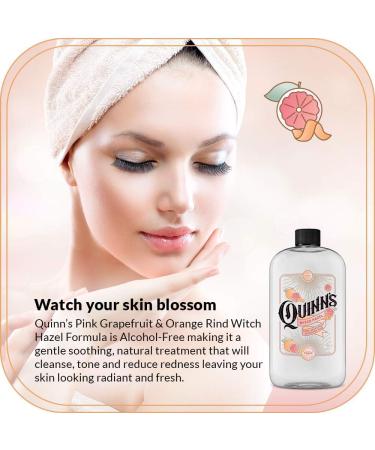Quinn's Alcohol-Free Witch Hazel with Aloe Vera 16oz (Pink Grapefruit & Orange Rind) - Gentle Toner & Skin Soother - Buy Online on GoSupps.com