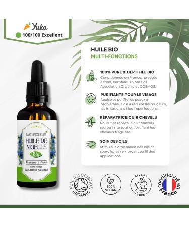 100% ORGANIC NIGELLE OIL Pure and Natural Cold Pressure Hair and Skin Care (100ml) - Buy Online on GoSupps.com