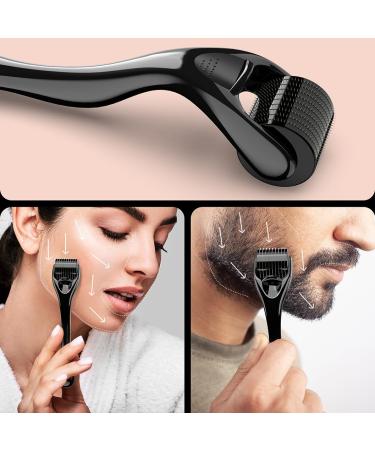 Derma Roller Microneedle Kit - 0.25mm Titanium Needles for Face & Beard - Home Use (Black) | International Shipping Available - Buy Online on GoSupps.com