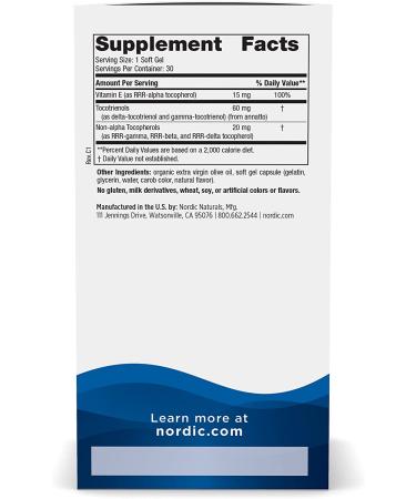 Nordic Naturals Vitamin E Complex - 30 Soft Gels | Antioxidant Support - Buy Online on GoSupps.com