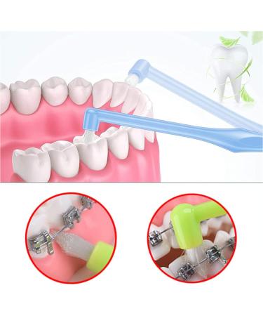 2pcs Interspace Soft Trim Single Tufted Wisdom Toothbrush Set for Detail Cleaning and Braces - Green and Blue - Buy Online on GoSupps.com