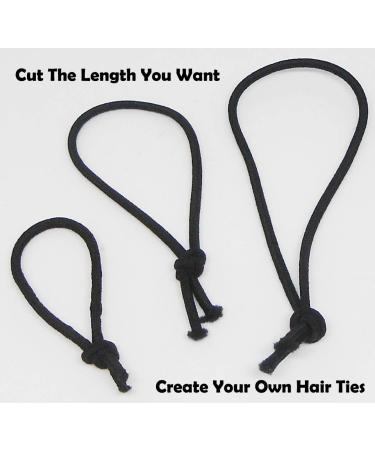 Japanese Lucky Trendy Color Gum Hair Ties - DIY Elastic Ribbon for Cheer & Gymnastics - Cut Your Own Length (12 pack) - Made in Japan - BLACK - Buy Online on GoSupps.com