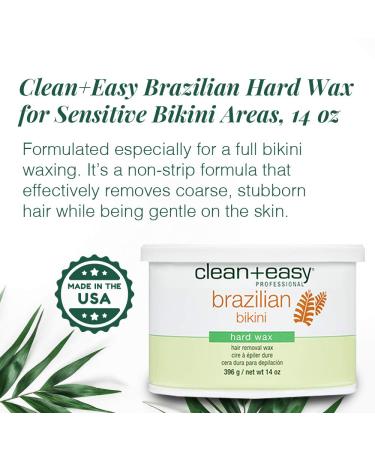 Clean + Easy Bikini Brazilian Hair Removal Hard Wax 396g - Smooth Effective & Gentle Hair Removal for Sensitive Skin - Buy Online on GoSupps.com