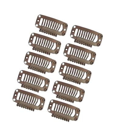 Perfeclan Set of 10 Brown 32mm Weft Clips for Hair Extensions - Durable Wig Clips for Easy Styling - Buy Online on GoSupps.com
