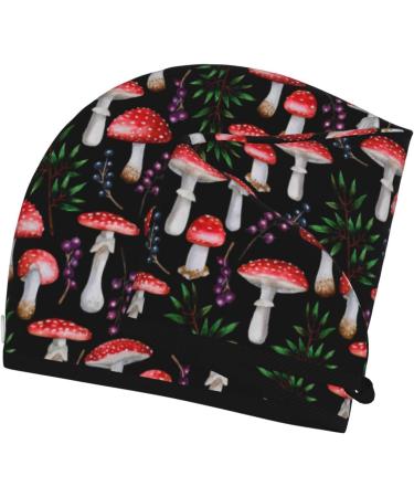 Hair Towel Wrap | Quick-Dry Turban with Button - Red Mushrooms | Best Hair Drying Solution - Buy Online on GoSupps.com