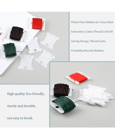100 Pcs Plastic Floss Bobbins Set with Bobbin Winder - Embroidery Floss & Sewing Storage - Buy Online on GoSupps.com