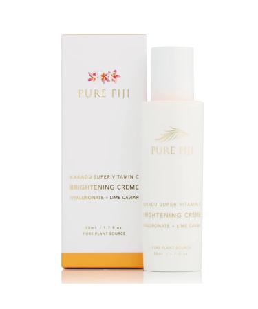 PURE FIJI Face Cream Brightening Creme with Lime Caviar Brightening and Hydrating Facial Skin Vitamin C Face Visibly Enhances Skin Tone (1.7oz/50ml)
