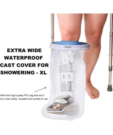 YUNCHI Waterproof Extra Wide Leg Cast Cover for Shower - XL-Extra Wide Foot Protector for Foot Surgery and Fracture - Fits Shin Size 13-28 - Buy Online on GoSupps.com