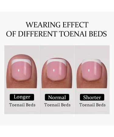 BTArtbox Halloween Press On Toenails - Short White French Tips 32 Piece Kit in 16 Sizes Perfect Fit with Glue for Women - Buy Online on GoSupps.com