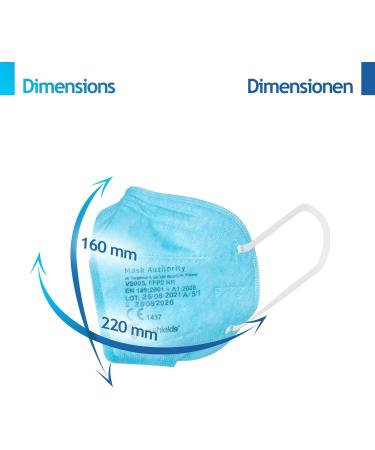 Virshields FFP2 Mundsprung Mask - 5 Layers PFE 94% VFE 99.99% EN 149:2001 Protective Breathing Mask 1000 Pack Made in EU Choice of Color International Shipping - Buy Online on GoSupps.com
