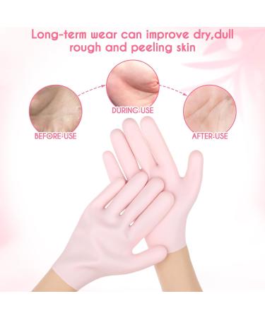 2 Pairs Moisturizing Gloves for Dry Hands Soft Silicone Gloves Gel Spa Hydrating Gloves Aloe Lotion Gloves Moisturizer Healing Gloves for Dry Cracked Hands Treatment Gloves Hand Care Softening Gloves - Buy Online on GoSupps.com