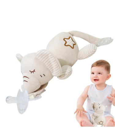 Adorable Elephant Pacifier Holder | Soft & Skin-Friendly Animal Attachment for Boys & Girls | Cuddly Pacifier Holder - Best for Babies - Buy Online on GoSupps.com