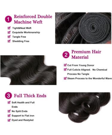 10A Grade Unprocessed Brazilian Body Wave Human Hair Bundles (16 18 20) - Buy Online on GoSupps.com