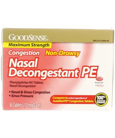 Good Sense Non-Drowsy Nasal Decongestant PE - 36 Tablets