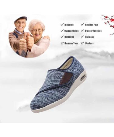 ALASON Men's Extra Wide Adjustable Diabetic Recovery Slippers - Light Blue 7.5 Wide - Buy Online on GoSupps.com