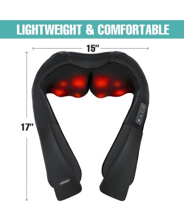 BOFEUNNG Shiatsu Neck and Back Massager with Heat - Deep Kneading Electric Massage Pillow for Fathers Day Gift - Buy Online on GoSupps.com