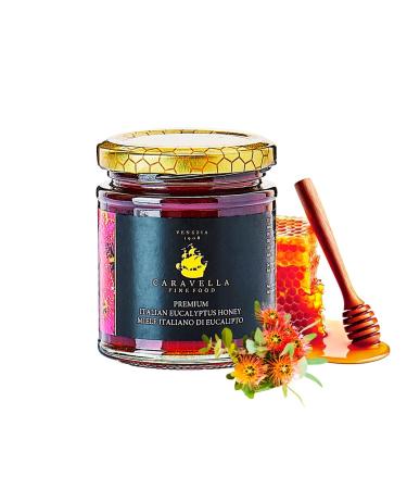 Eucalyptus honey 250g Caravella Fine Food Powerful balsamic and woody notes Italian Raw Rich in antioxidants and enzymes Soothing and calming Ideal for Wellness Cough Skin Detox
