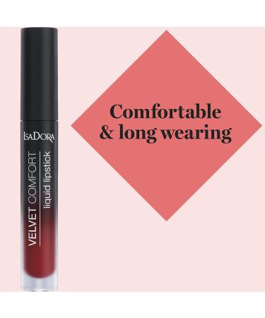 Isadora Liquid Lipstick - Comfort Matte Vegan & Perfume-Free - 64 Cranberry Love 4ml - Shop Internationally for Long-Lasting Color - Buy Online on GoSupps.com