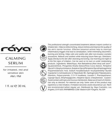 RAYA Calming Serum | Best Facial Treatment for Sensitive Skin | Reduce Redness & Inflammation - International Shipping Available - Buy Online on GoSupps.com