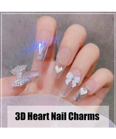 3D Heart Nail Charms - 80 Pcs Metal Love Heart Nail Art Charms for DIY Nail Decor - Gold & Silver Shiny Nail Studs and Jewels - Nail Art Decorations and Crafts - Buy Online on GoSupps.com