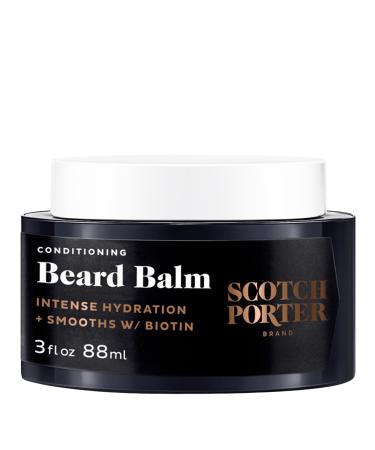 Scotch Porter Conditioning Beard Balm Smooth Shape Moisturize & Soften Coarse Dry Beard Hair while Encouraging Growth for a Fuller/Healthier-Looking Beard Original Scent 88 mL Jar Balm | Original