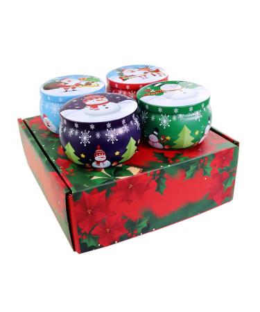 Christmas Aromatherapy Candle Set with Gifts Home Aromatherapy Birthday Candles Burning for a Long time Luxury Gifts 4 Cups. (folkways)