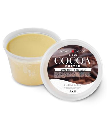 12oz. Raw Cocoa Butter Unrefined - 100% Food-Grade Natural & Raw Vegan Non-GMO - DIY Body Butter Lotions Chocolate Bars Creams - Reduces Fine Lines and wrinkles - Shaped in Small Disks