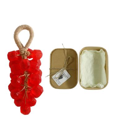 Grape Soap on a Rope Grape Soap on a Rope Decorative Aromatic Soaps Bar for Home Travel Men Women Washing Hands Red